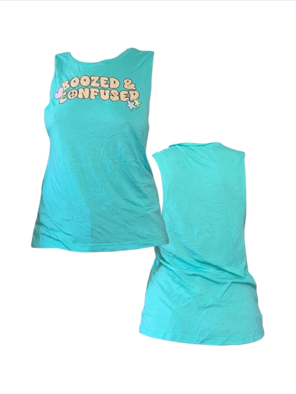 Boozed and Confused Sleeveless Graphic Top